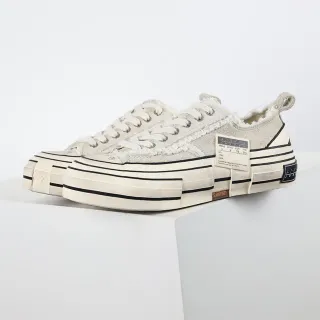 Converse Beige Black Deconstructed Canvas Raw-Edge Detailing Lifestyle Sneakers