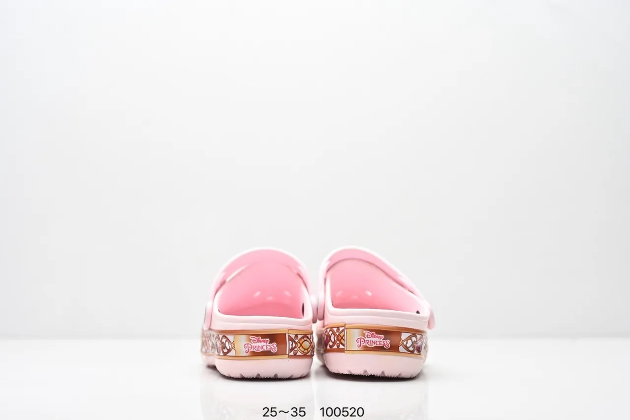 Crocs Classic Clog وردي Disney Frozen زخرفة الحافة Clog 6
