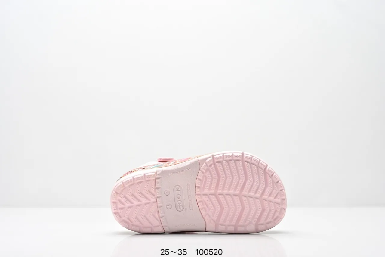 Crocs Classic Clog وردي Disney Frozen زخرفة الحافة Clog 7