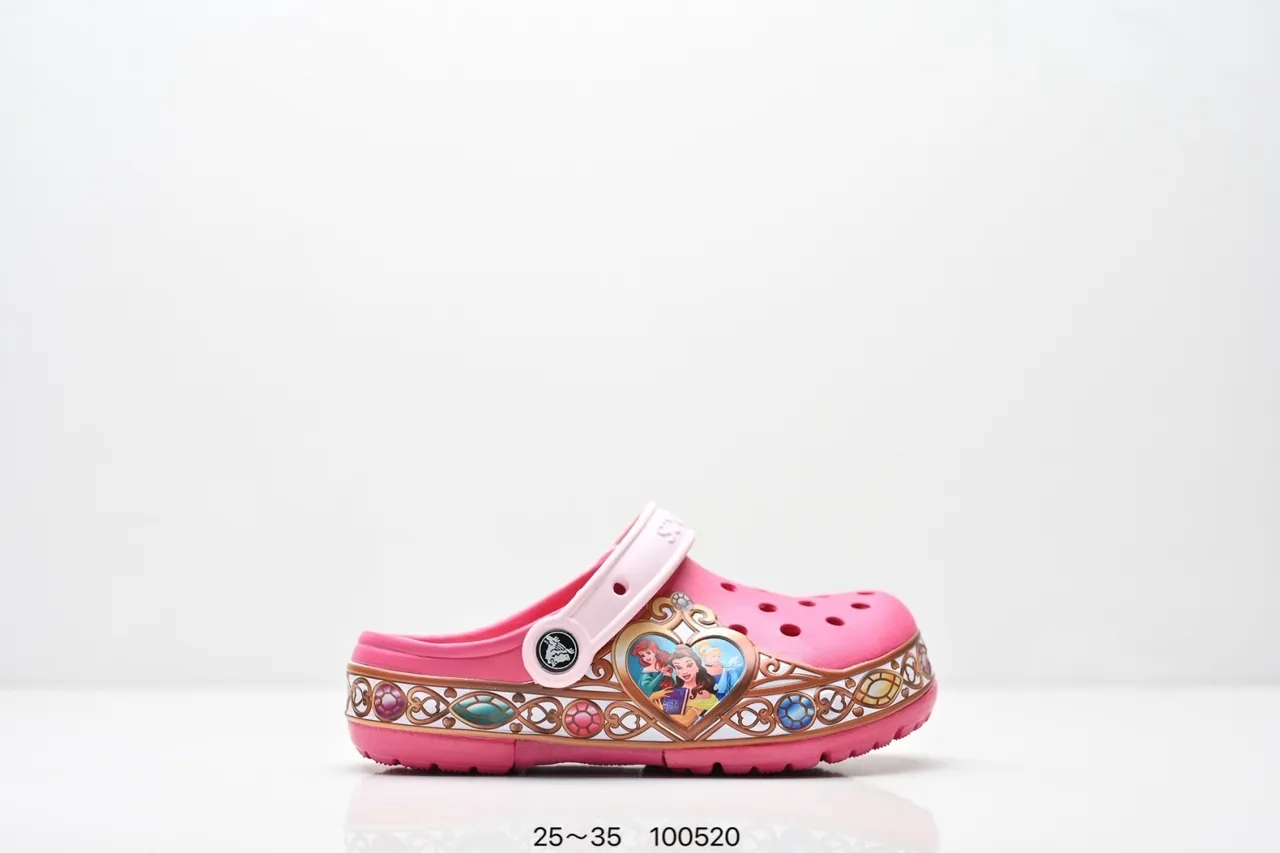 Crocs Classic Clog وردي Disney Frozen زخرفة الحافة Clog 11