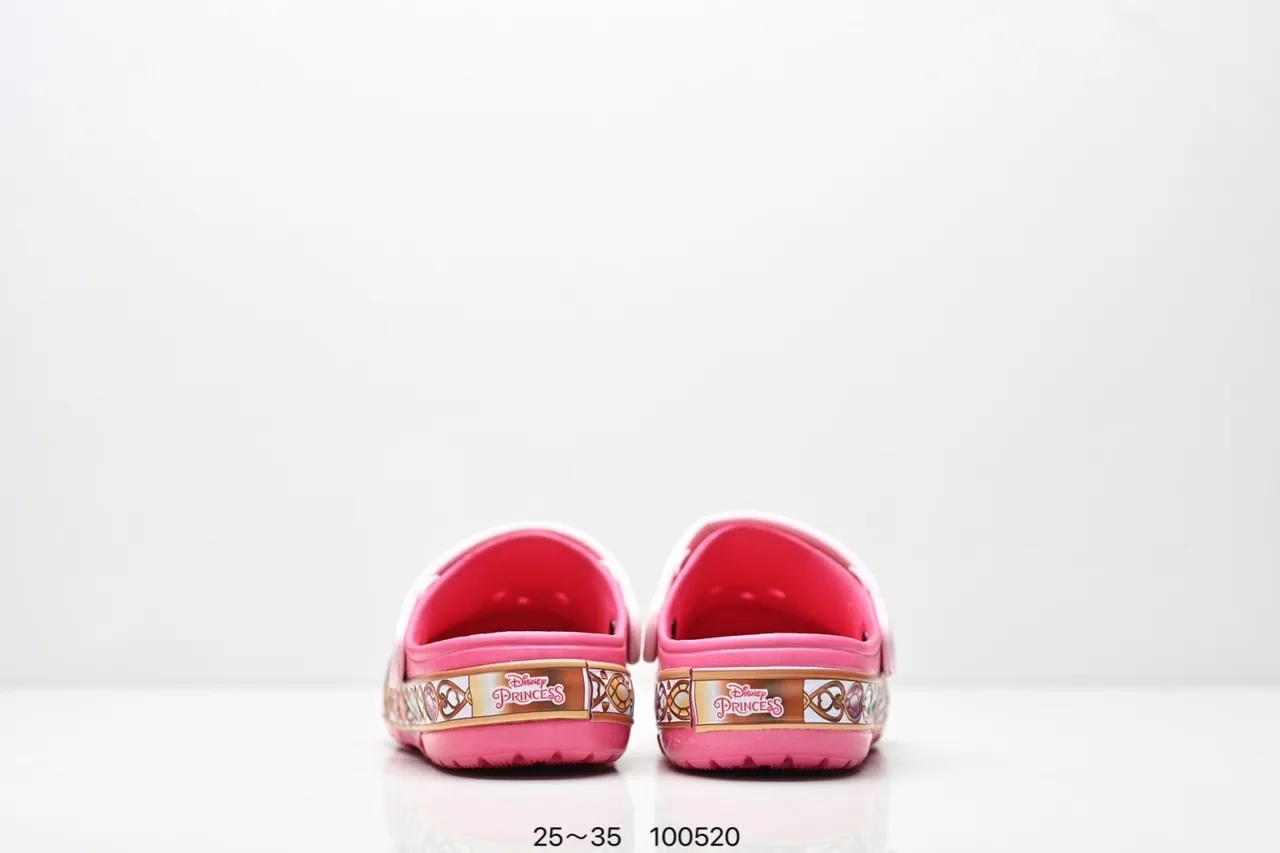 Crocs Classic Clog وردي Disney Frozen زخرفة الحافة Clog 12