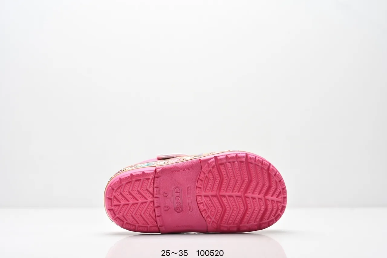 Crocs Classic Clog وردي Disney Frozen زخرفة الحافة Clog 13