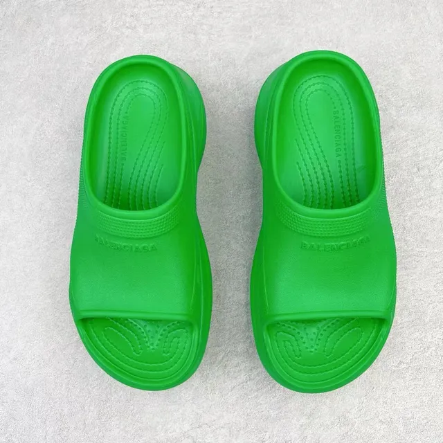 Crocs Echo Clog সবুজ প্ল্যাটফর্ম মোল্ডেড ফোম ক্লগ 9