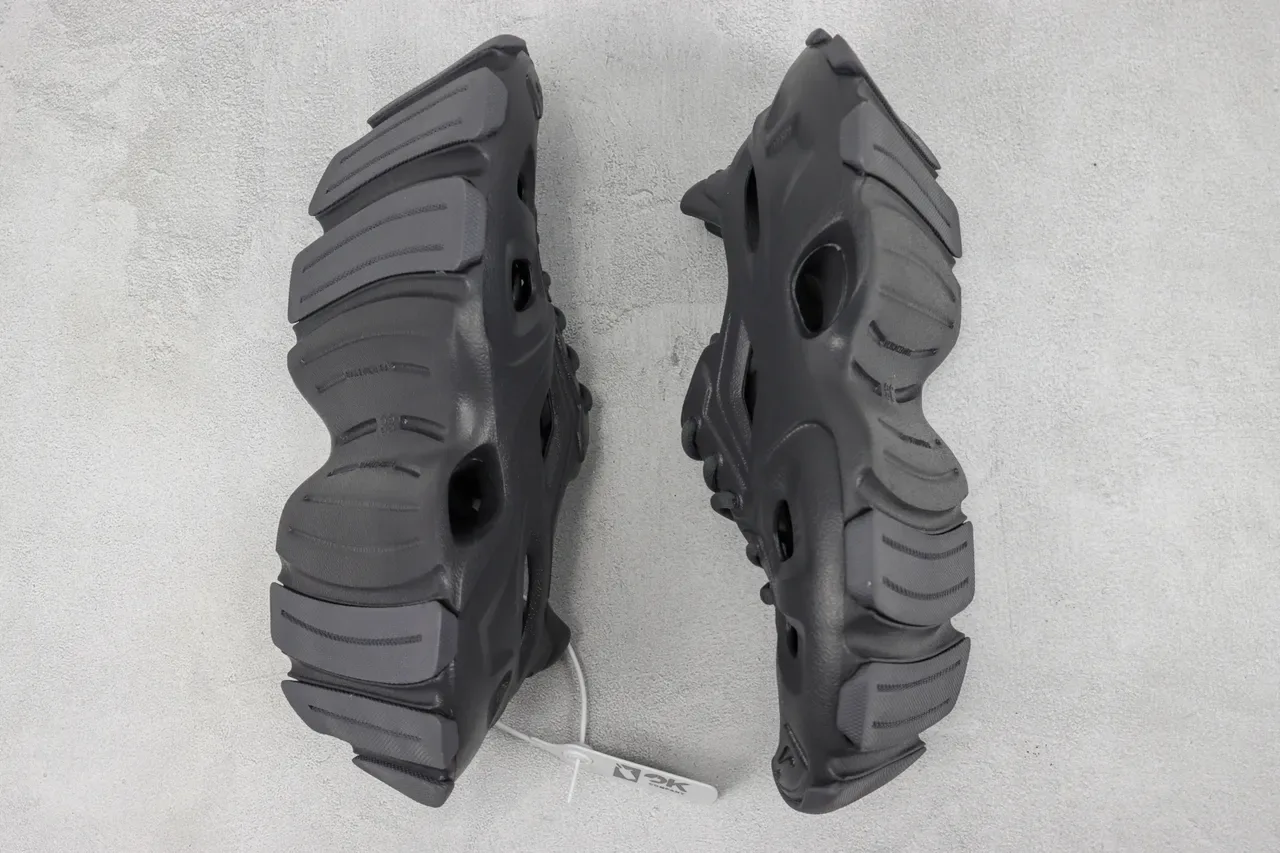 Crocs Gray Monolithic Molded Foam Ventilated Cutout Design Chunky Sneakers 2