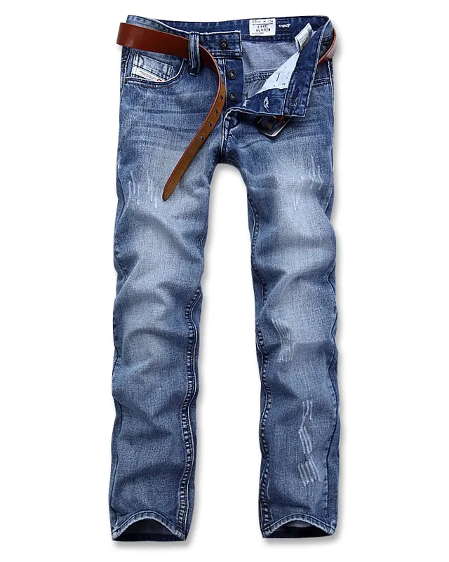Diesel Distressed Medium-Wash Zipper Pocket Jeans 12