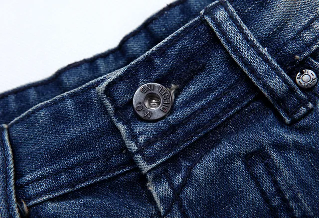 Diesel Distressed Straight-Leg Medium-Wash Blue Jeans 11