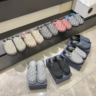 Dior B23 米灰 印花 扣带 乐福鞋