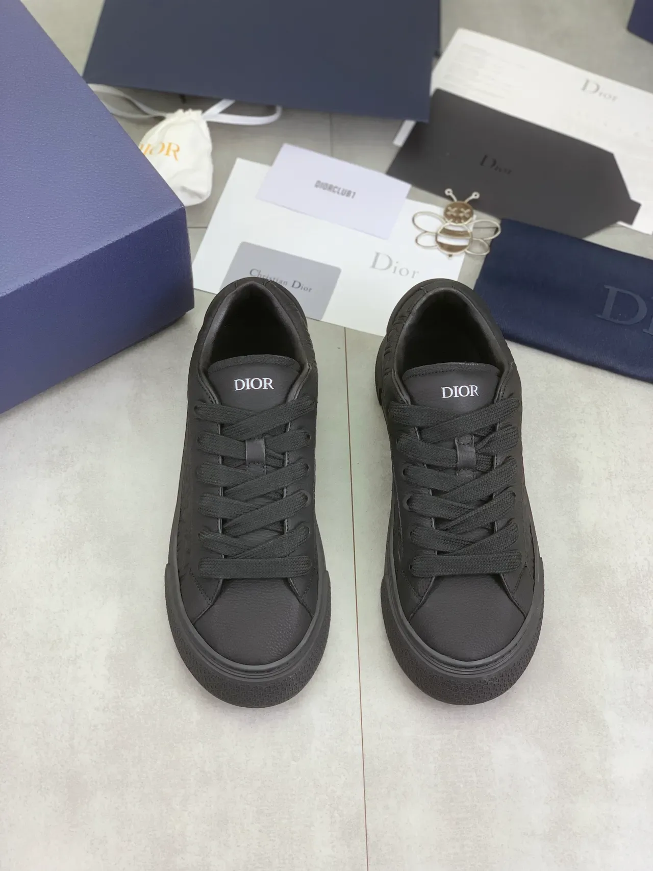 Dior B23 Embossed Oblique Black Lifestyle Sneakers 4