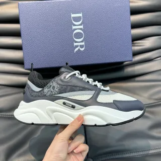 Dior B23 Chaussures Chunky Grises et Blanches