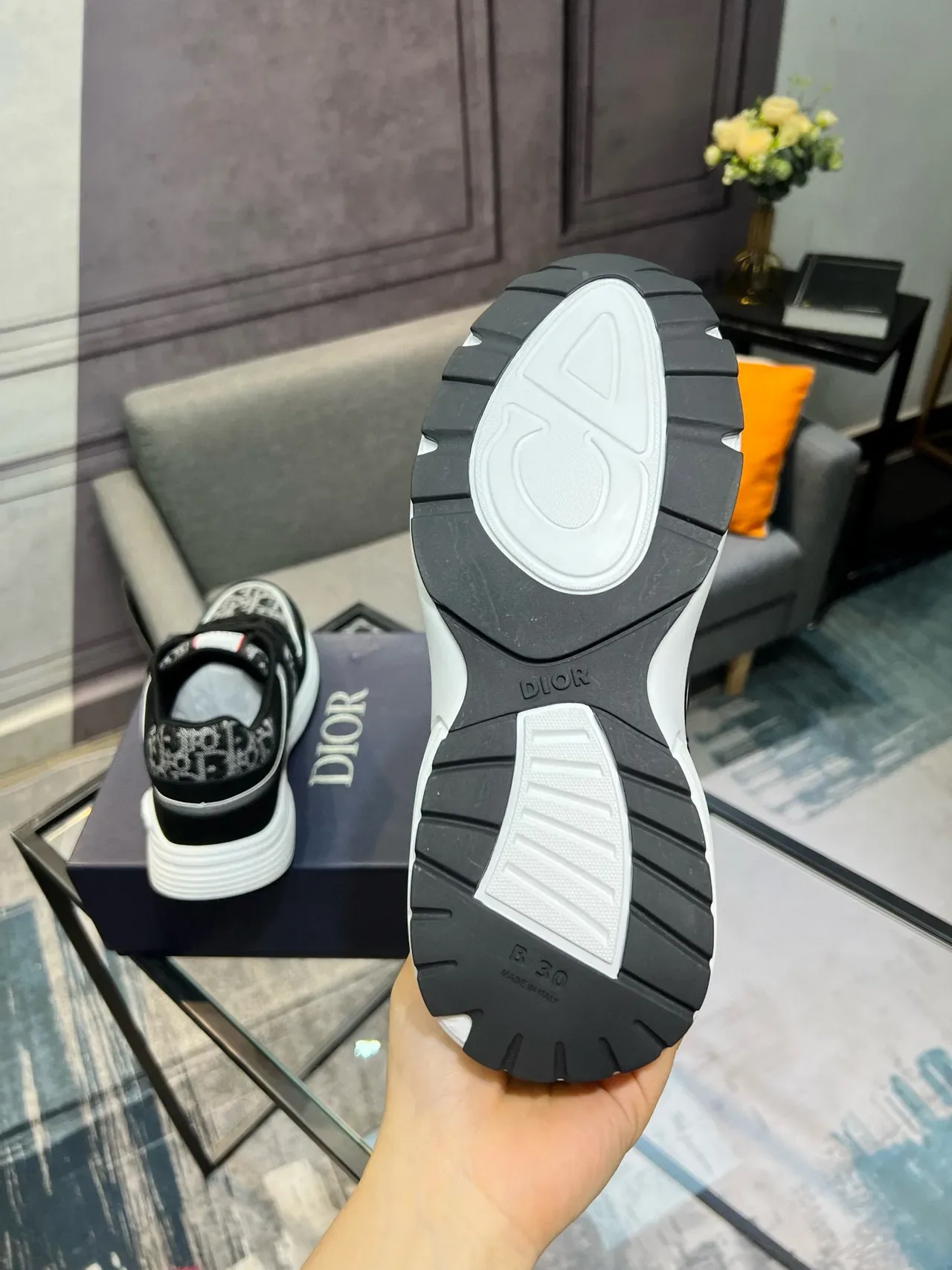 Dior B23 Leopard-Print Black and White Lifestyle Sneakers 3