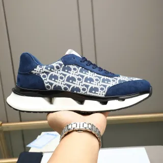 Dior B23 Bleu Marine et Blanc Monogram Lifestyle Sneakers