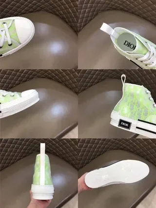 Dior B23 Vert lime néon transparent monogramme oblique sneakers lifestyle 3