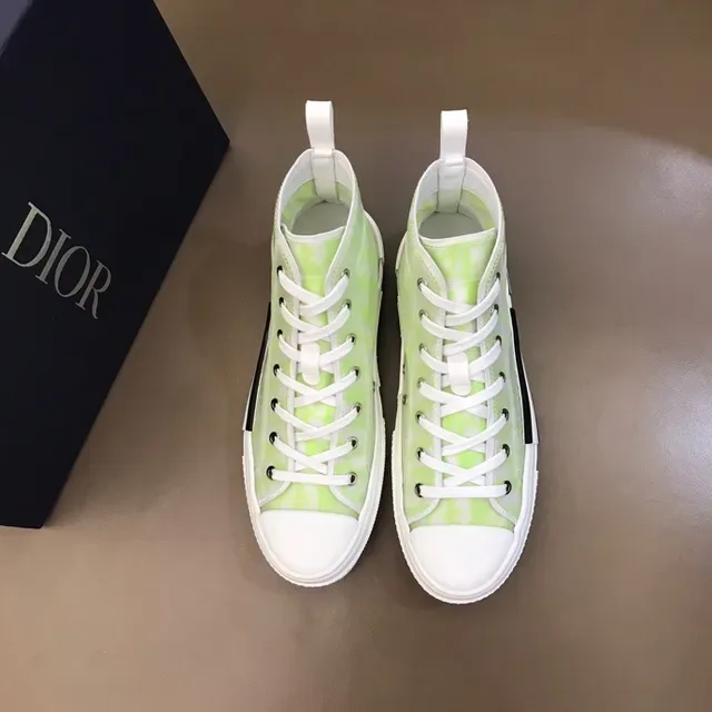 Dior B23 Vert lime néon transparent monogramme oblique sneakers lifestyle 7