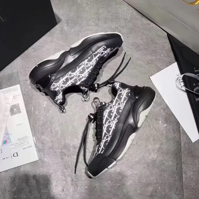 Dior B23 Oblique Print Black and White Lifestyle Sneakers 4