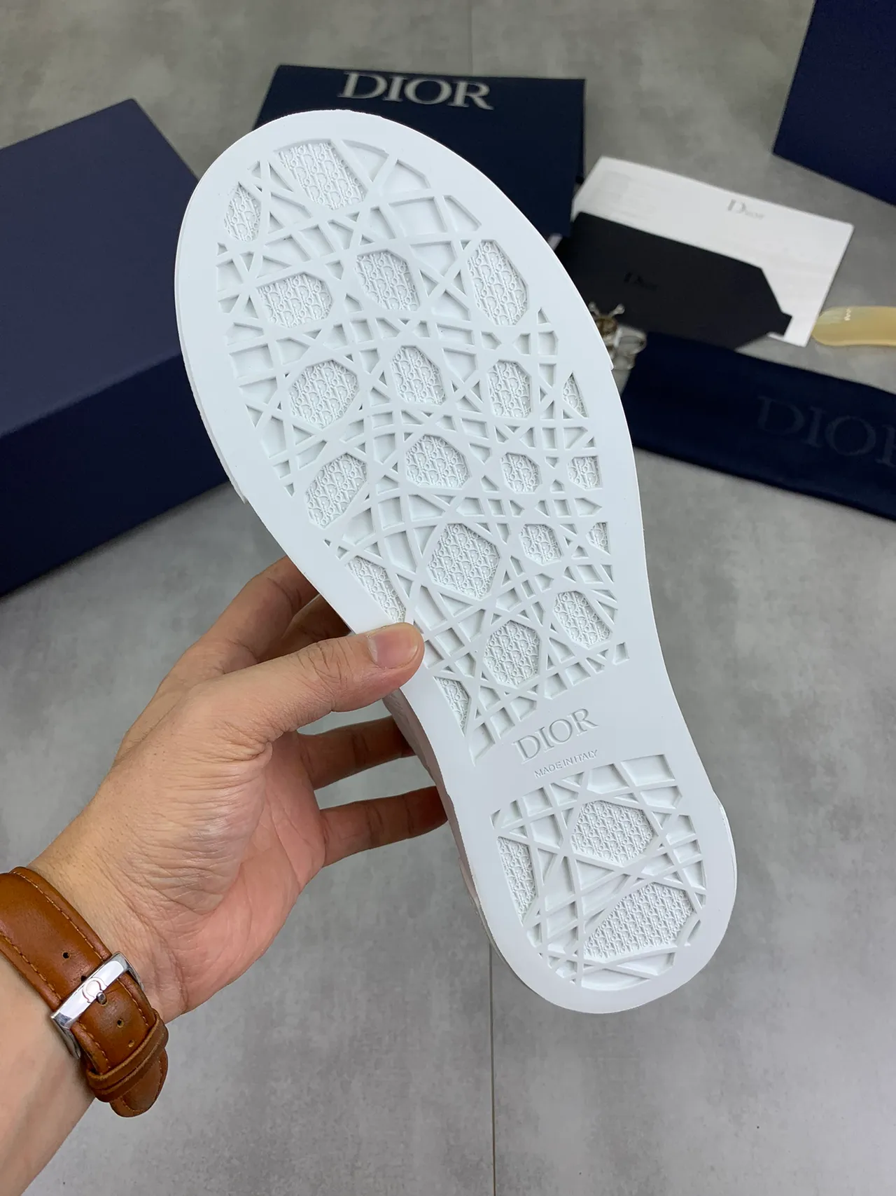 Dior B23 White Embossed Monogram Lifestyle Sneakers 3