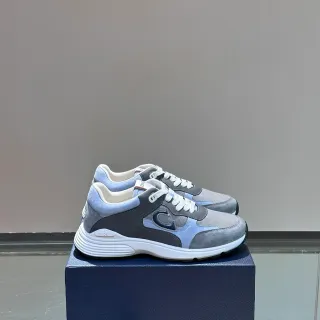 Dior B27 Multi-Panel Light Blue and Gray Chunky Sneakers