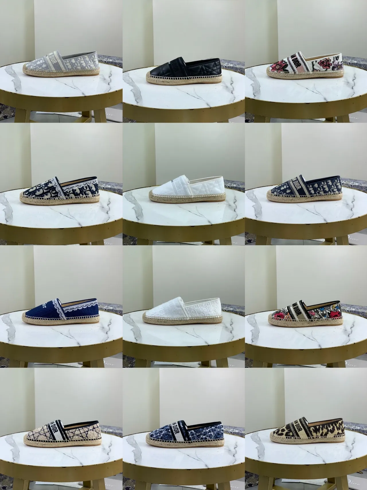 Dior B27 أحذية قوارب إسفادريل بوت جاكارد أوبليكي رمادي بيج 2