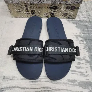 ديور B27 سلايد Navy و Black شعار ستراب نعال