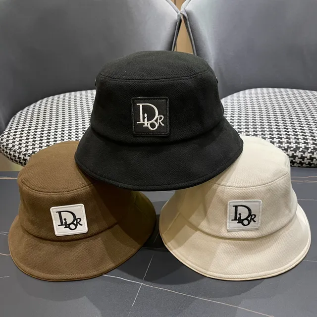Dior Beige Negro Tela Estructurada Interior Contraste Sombrero de Cubo 2