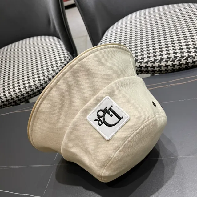Dior Beige Negro Tela Estructurada Interior Contraste Sombrero de Cubo 10