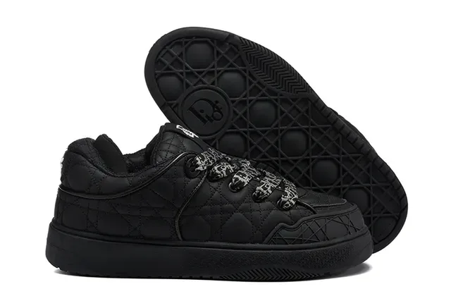 Dior Beige Marron Matelassé Cannage Tige Monogrammé Lacets Sneakers Lifestyle 5
