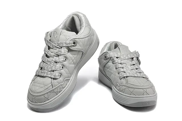 Dior Beige Marron Matelassé Cannage Tige Monogrammé Lacets Sneakers Lifestyle 15