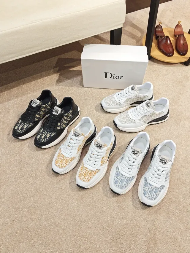 Dior Negro Beige Monogram Lona Cuero Superposiciones Sneakers Lifestyle 2