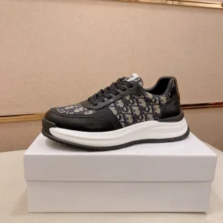 Dior Noir Beige Monogrammé Textile Cuir Overlays Chunky Sneakers