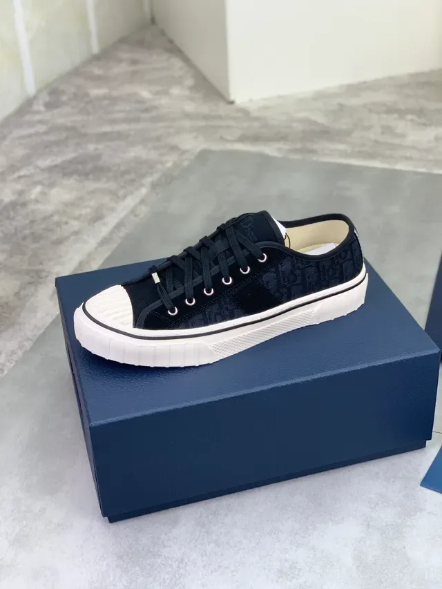 Dior Preto Bege Lona Texturizada Superior Suela Goma Chunky com Relevos Tênis Lifestyle 4