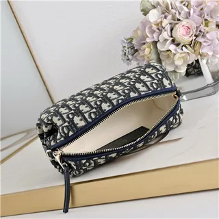 Dior Black Gold Logo Soft Rounded Shoulder Bag 2