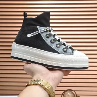 Dior 黑色灰色高帮袜套针织品牌带细节生活方式运动鞋