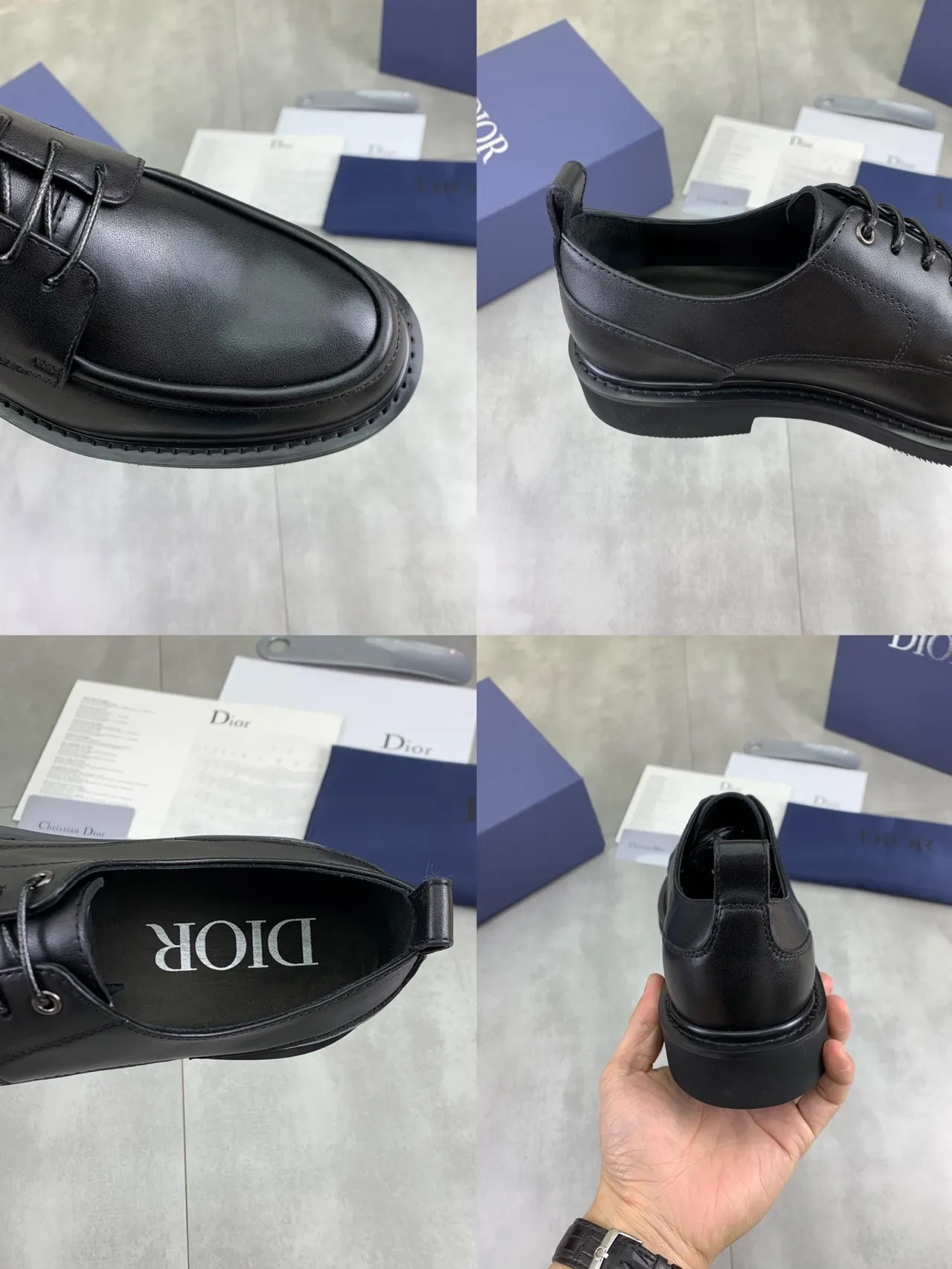 Dior কালো চামড়ার অক্সফোর্ড জুতা 2