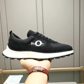 Dior 黑色白色 麂皮网面 刺绣标志板 生活方式运动鞋