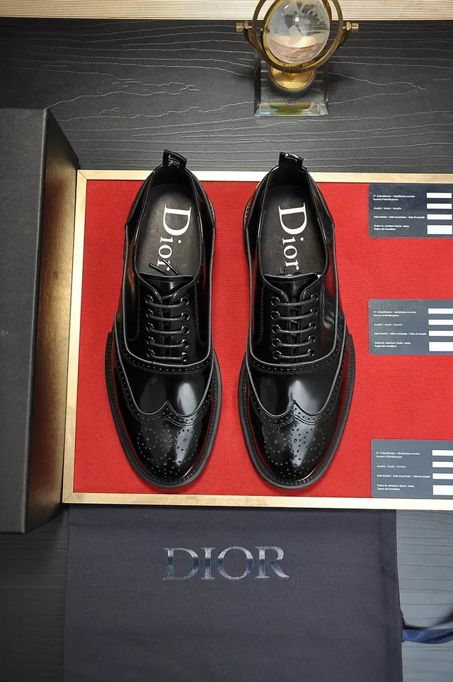 Dior Black Wingtip Patent And Smooth Leather Brogue 5
