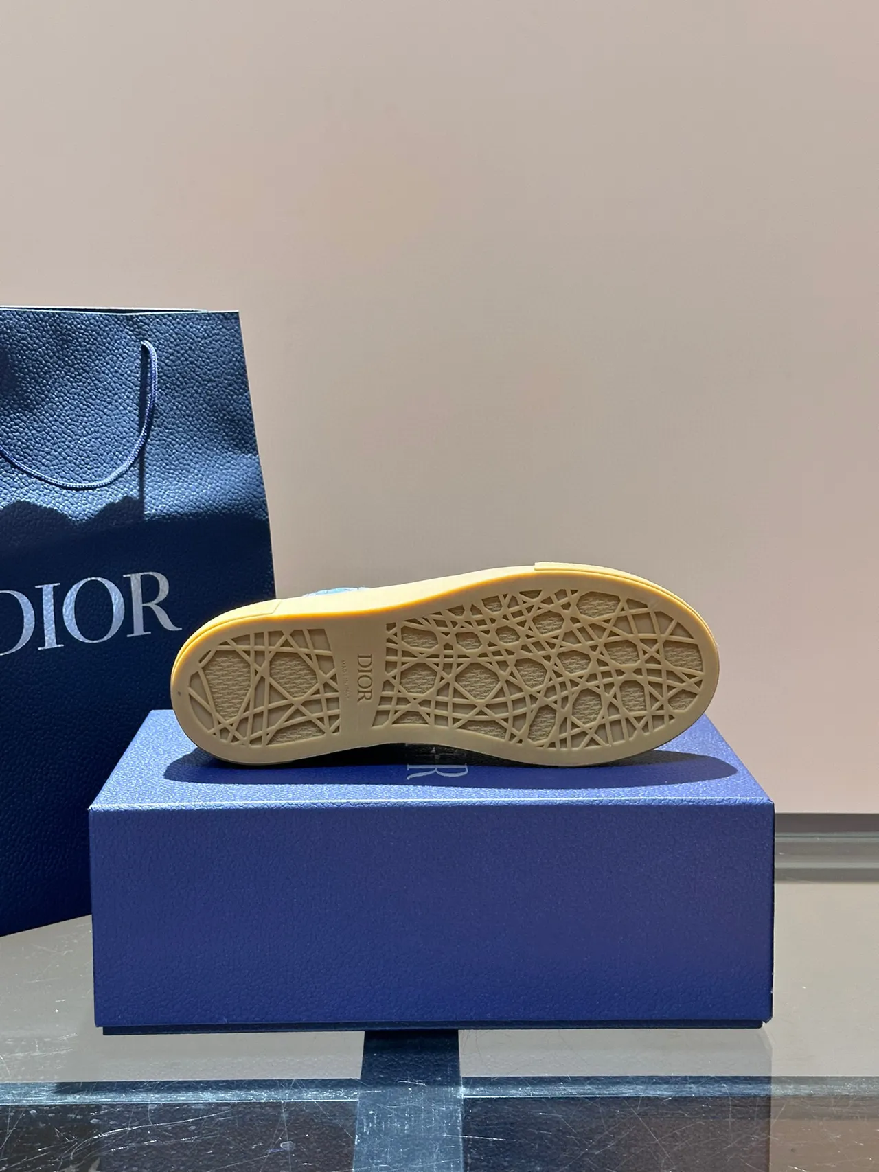 Dior Azul Bege embossado obliquo monograma superior espesso sola plataforma estilo de vida tênis 2