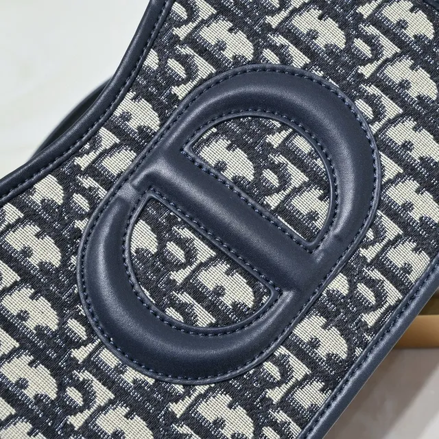 Dior Bobby Preto Bege Monogrammed Lona Borda de Couro Bolsa de Corrente 7