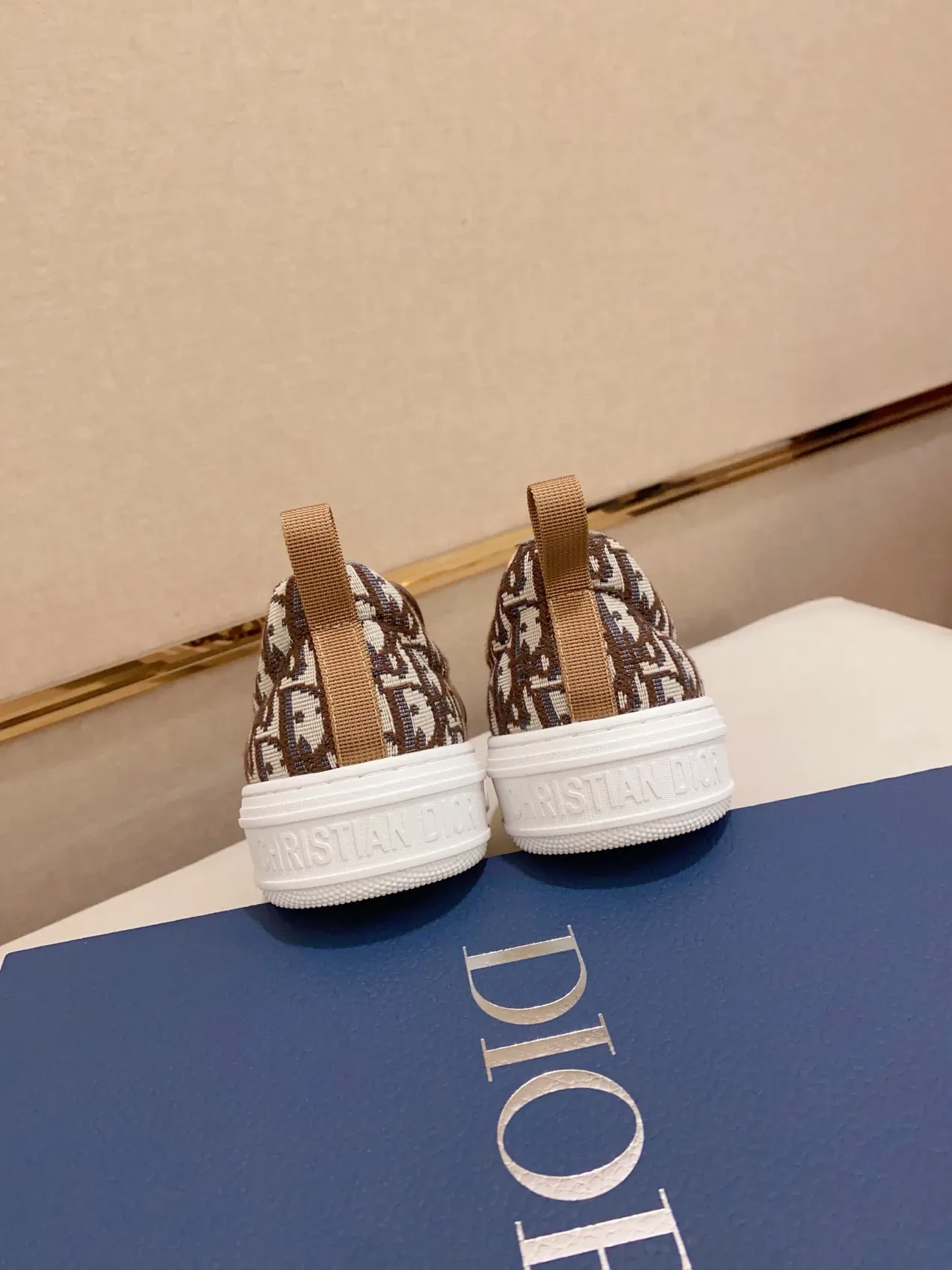 Dior 棕白 套脚 Monogram 提花 生活方式运动鞋 3