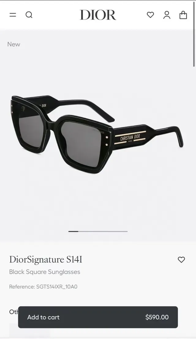 DiorSignature S14I Lunettes de soleil carrées transparentes roses 7