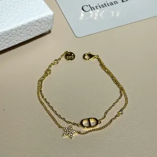 Dior 金银 双链 Pavé-Star 魅力手链