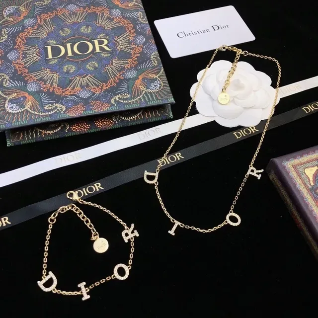 Dior Gold-Tone D Charm Camellia Bracelet 2