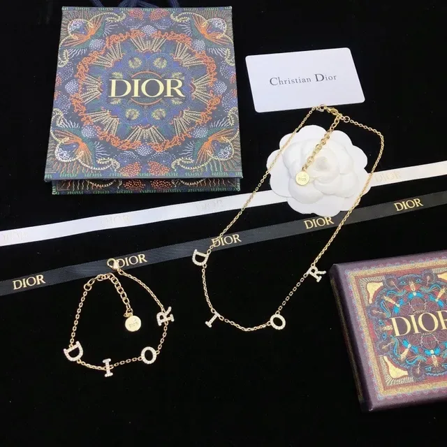 Dior Gold-Tone D Charm Camellia Bracelet 3
