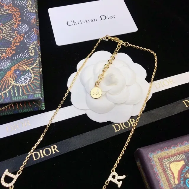 Dior Gold-Tone D Charm Camellia Bracelet 4