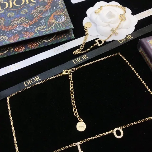 Dior Gold-Tone D Charm Camellia Bracelet 7
