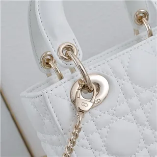 Dior Lady Pink Gold Quilted Cannage Leather Top-Handle Handbag 6