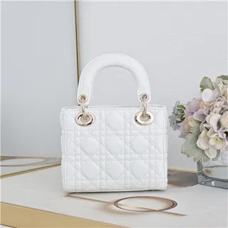 Dior Lady Pink Gold Quilted Cannage Leather Top-Handle Handbag 7