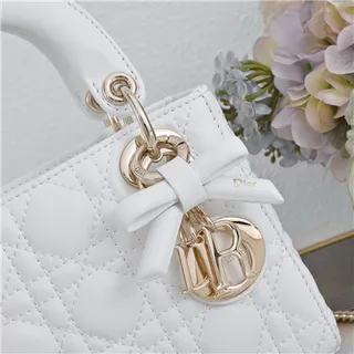 Dior Lady Pink Gold Quilted Cannage Leather Top-Handle Handbag 9