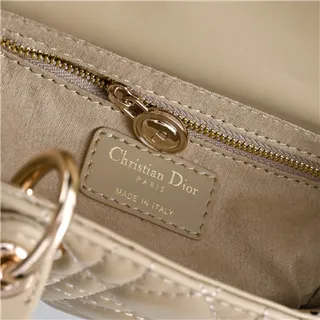 Dior Lady Pink Gold Quilted Cannage Leather Top-Handle Handbag 11