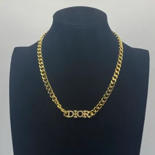 قلادة Dior Logo سلاسل كيرب ذهبية