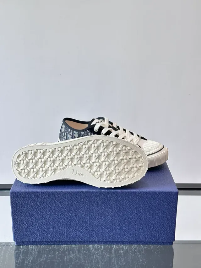 Dior Navy Black Monogrammed Canvas Suede Panel Lifestyle Sneakers 2