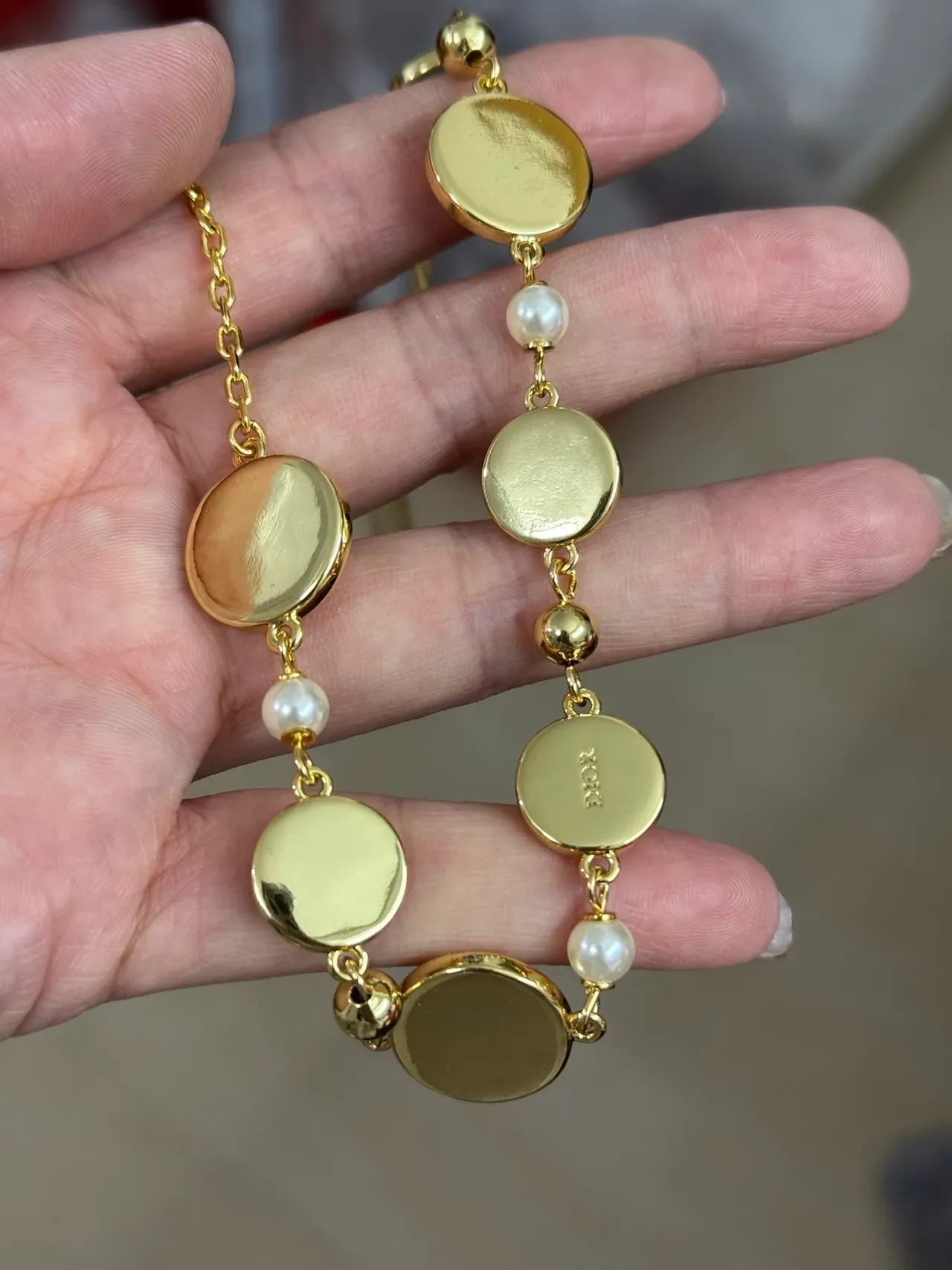 Dior Pink Gold Chain Enamel Disc Charms Necklace 3